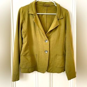 Knit two button cotton and spandex cardigan